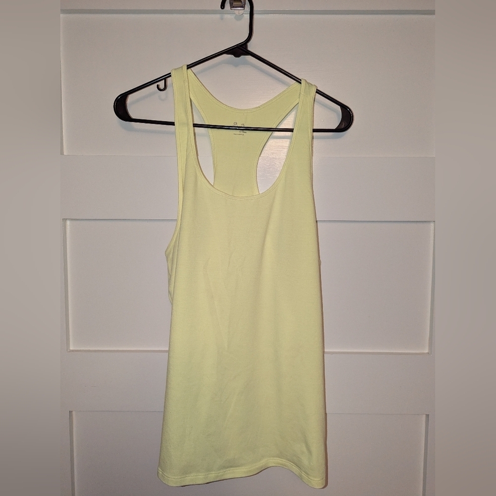 Gap Fit razor back chartreuse tank top size XL.
